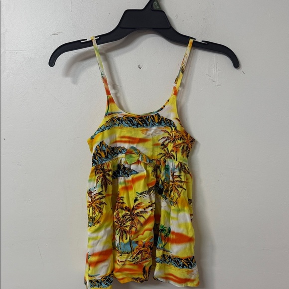 Yellow Tie Front Smocked Casual Dress - Picture 1 of 2